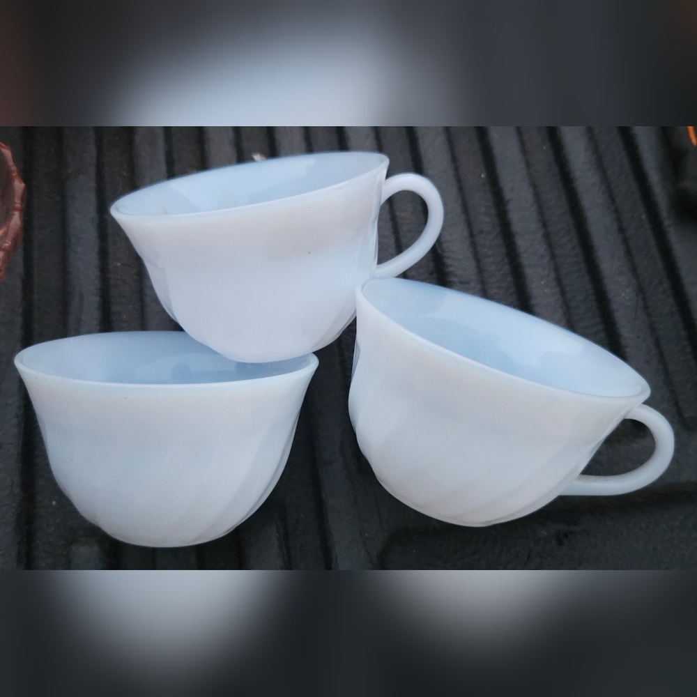 Vintage Fire King Azurite Swirl Teacup